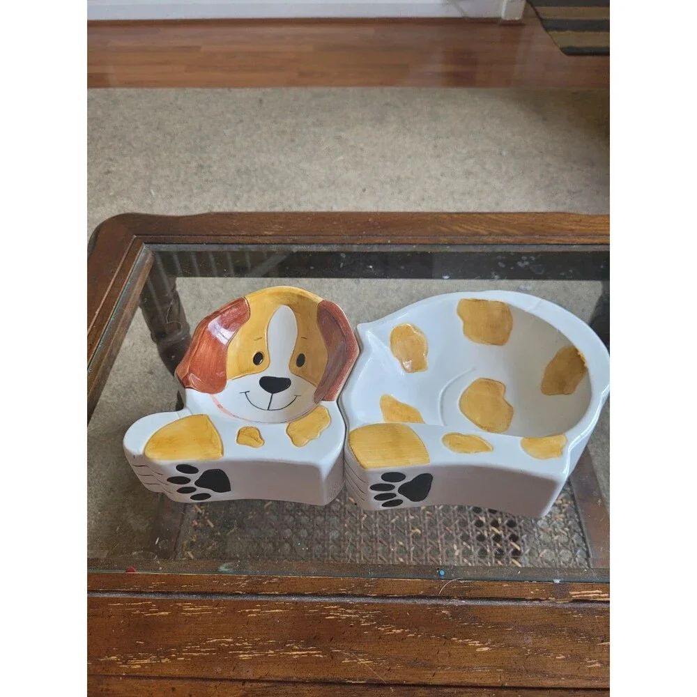 2 Piece Puppy Food And Water Dog Bowl